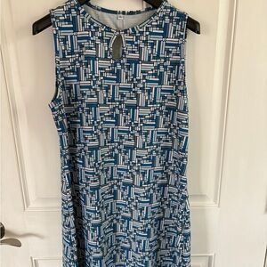 Abstract Patterned Blue Dress